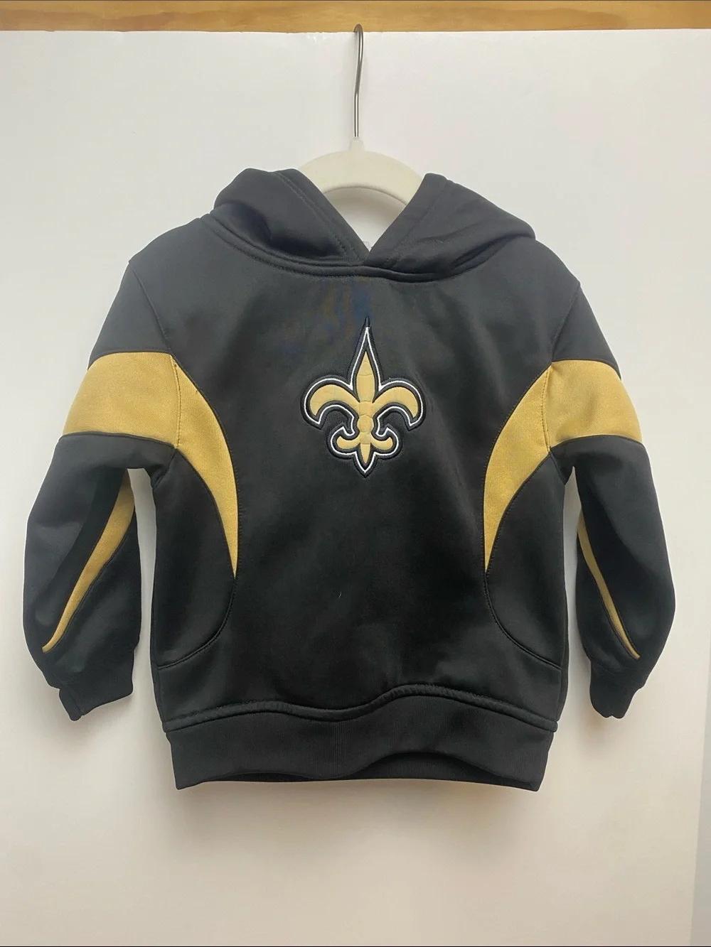 Kids Black and Gold Fleur-de-Lis Hooded Sweatshirt
